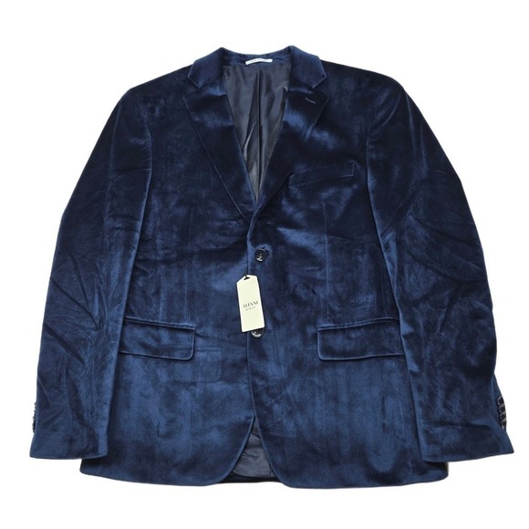 Alfani Slim Fit Velvet Sport Coat Mens 38S 38 Navy Blue NEW